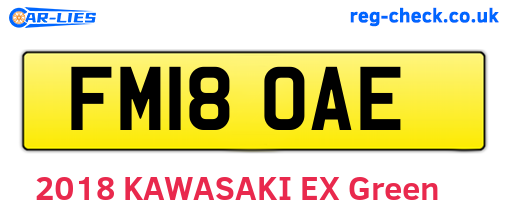 FM18OAE are the vehicle registration plates.