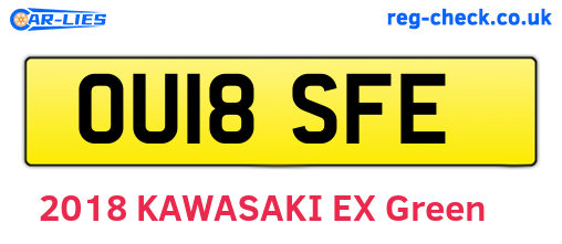 OU18SFE are the vehicle registration plates.