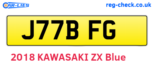 J77BFG are the vehicle registration plates.
