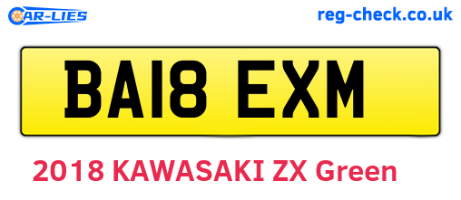 BA18EXM are the vehicle registration plates.