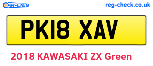 PK18XAV are the vehicle registration plates.