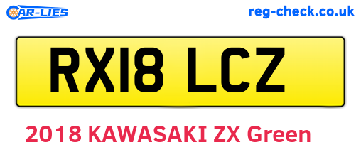RX18LCZ are the vehicle registration plates.