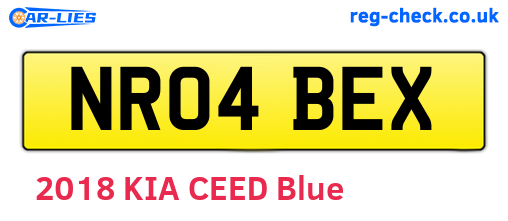 NR04BEX are the vehicle registration plates.