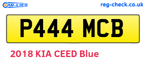P444MCB are the vehicle registration plates.