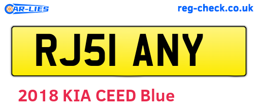 RJ51ANY are the vehicle registration plates.