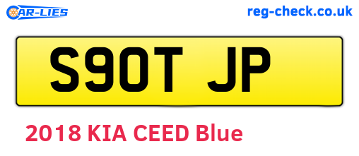 S90TJP are the vehicle registration plates.