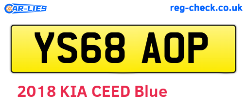 YS68AOP are the vehicle registration plates.