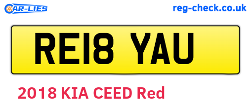 RE18YAU are the vehicle registration plates.