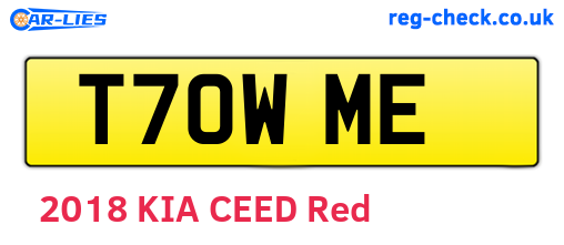 T70WME are the vehicle registration plates.
