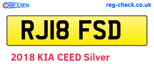 RJ18FSD are the vehicle registration plates.