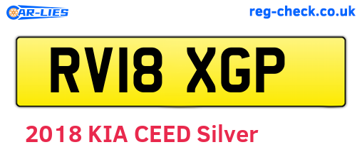 RV18XGP are the vehicle registration plates.