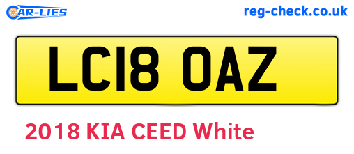 LC18OAZ are the vehicle registration plates.