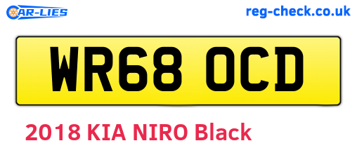 WR68OCD are the vehicle registration plates.