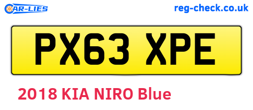PX63XPE are the vehicle registration plates.