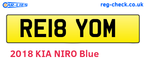 RE18YOM are the vehicle registration plates.