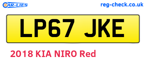 LP67JKE are the vehicle registration plates.