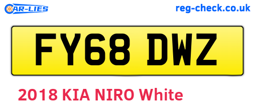 FY68DWZ are the vehicle registration plates.