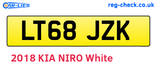 LT68JZK are the vehicle registration plates.