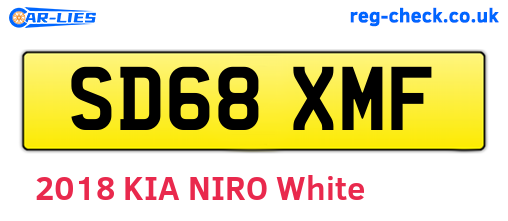 SD68XMF are the vehicle registration plates.
