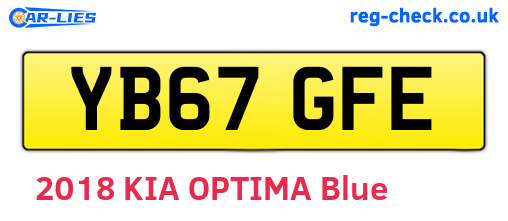 YB67GFE are the vehicle registration plates.