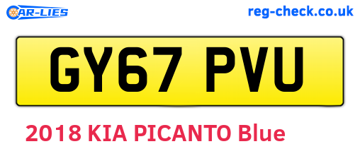 GY67PVU are the vehicle registration plates.