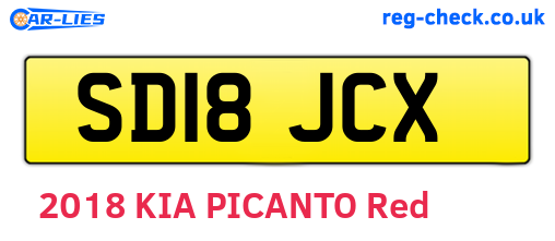 SD18JCX are the vehicle registration plates.