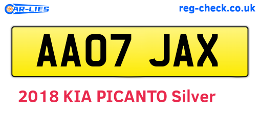 AA07JAX are the vehicle registration plates.