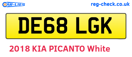 DE68LGK are the vehicle registration plates.