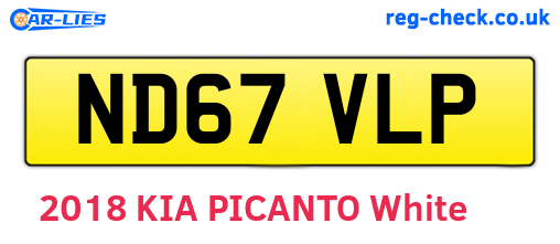 ND67VLP are the vehicle registration plates.