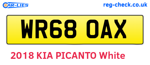 WR68OAX are the vehicle registration plates.