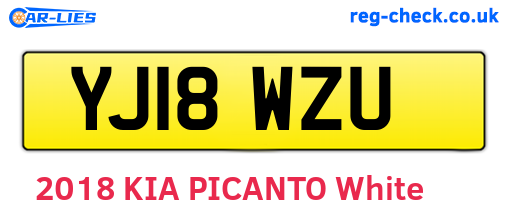 YJ18WZU are the vehicle registration plates.