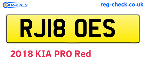 RJ18OES are the vehicle registration plates.