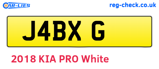 J4BXG are the vehicle registration plates.