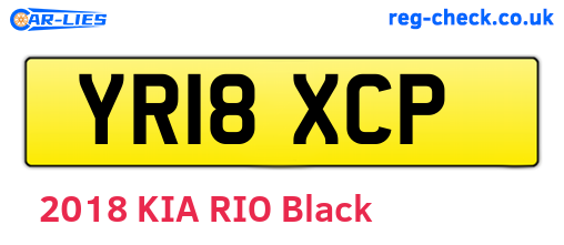 YR18XCP are the vehicle registration plates.