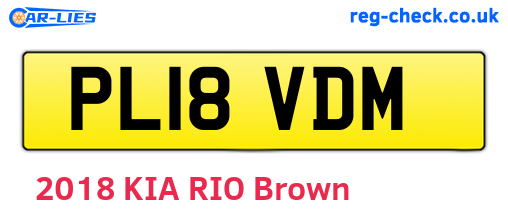 PL18VDM are the vehicle registration plates.