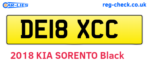 DE18XCC are the vehicle registration plates.