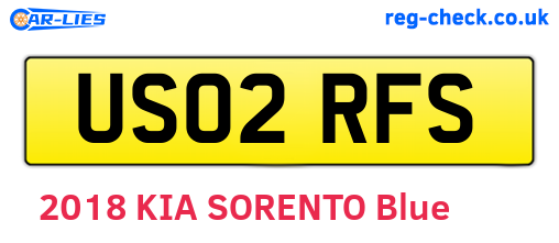 US02RFS are the vehicle registration plates.