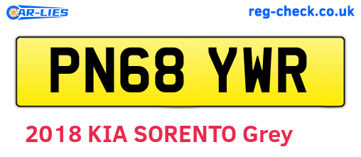 PN68YWR are the vehicle registration plates.