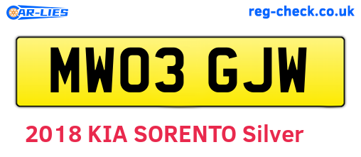 MW03GJW are the vehicle registration plates.