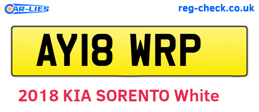 AY18WRP are the vehicle registration plates.