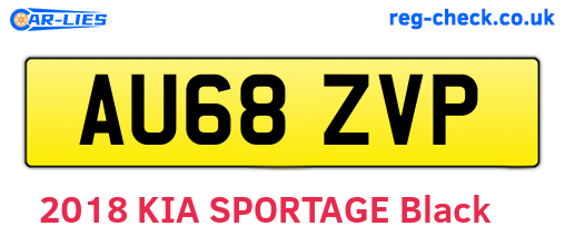 AU68ZVP are the vehicle registration plates.
