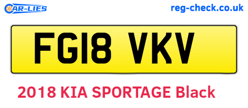 FG18VKV are the vehicle registration plates.