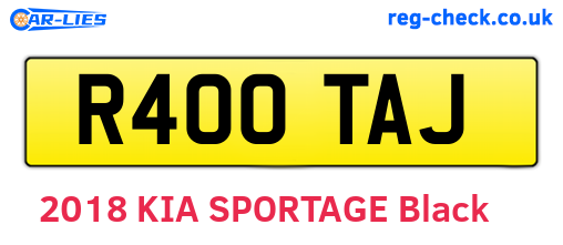 R400TAJ are the vehicle registration plates.