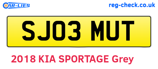 SJ03MUT are the vehicle registration plates.