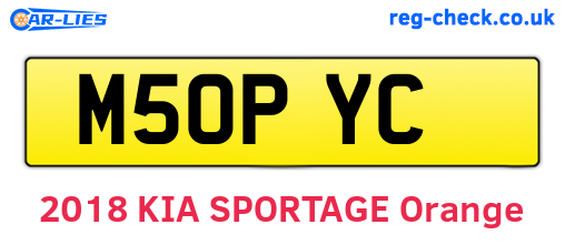 M50PYC are the vehicle registration plates.