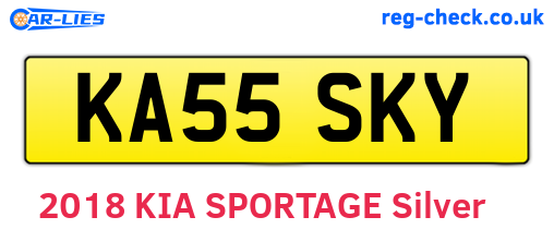 KA55SKY are the vehicle registration plates.