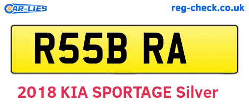 R55BRA are the vehicle registration plates.