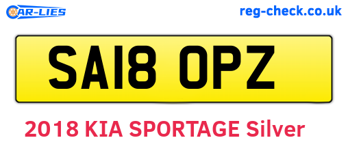 SA18OPZ are the vehicle registration plates.