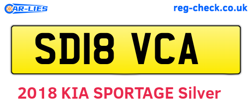 SD18VCA are the vehicle registration plates.