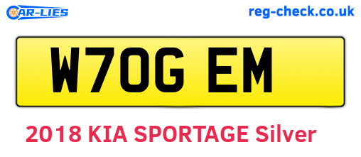 W70GEM are the vehicle registration plates.